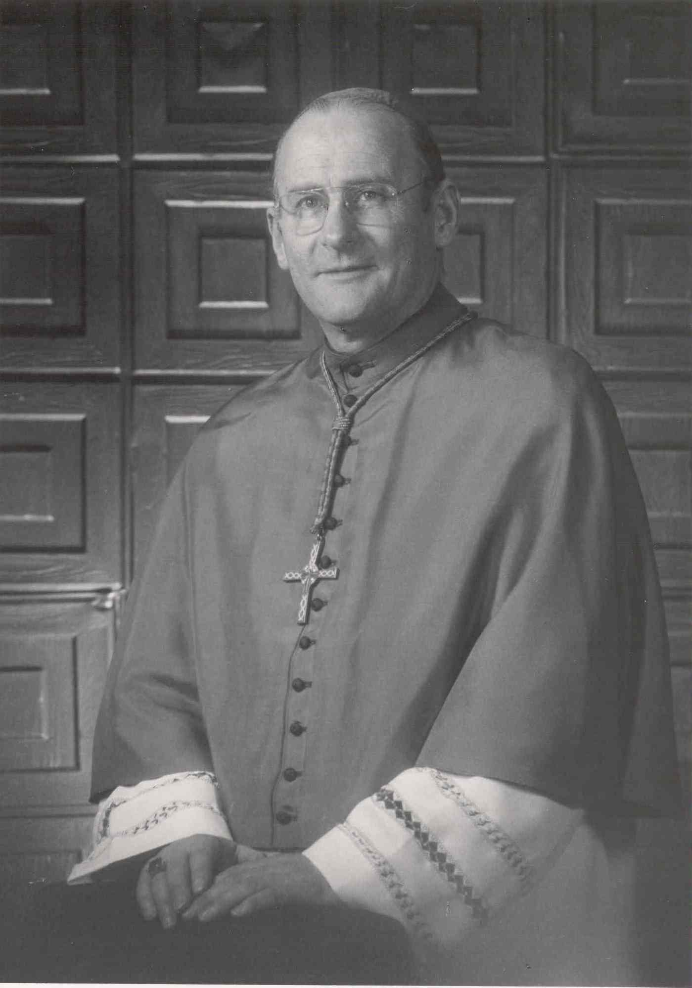 Grayscale photo of Bishop James H. MacDonald