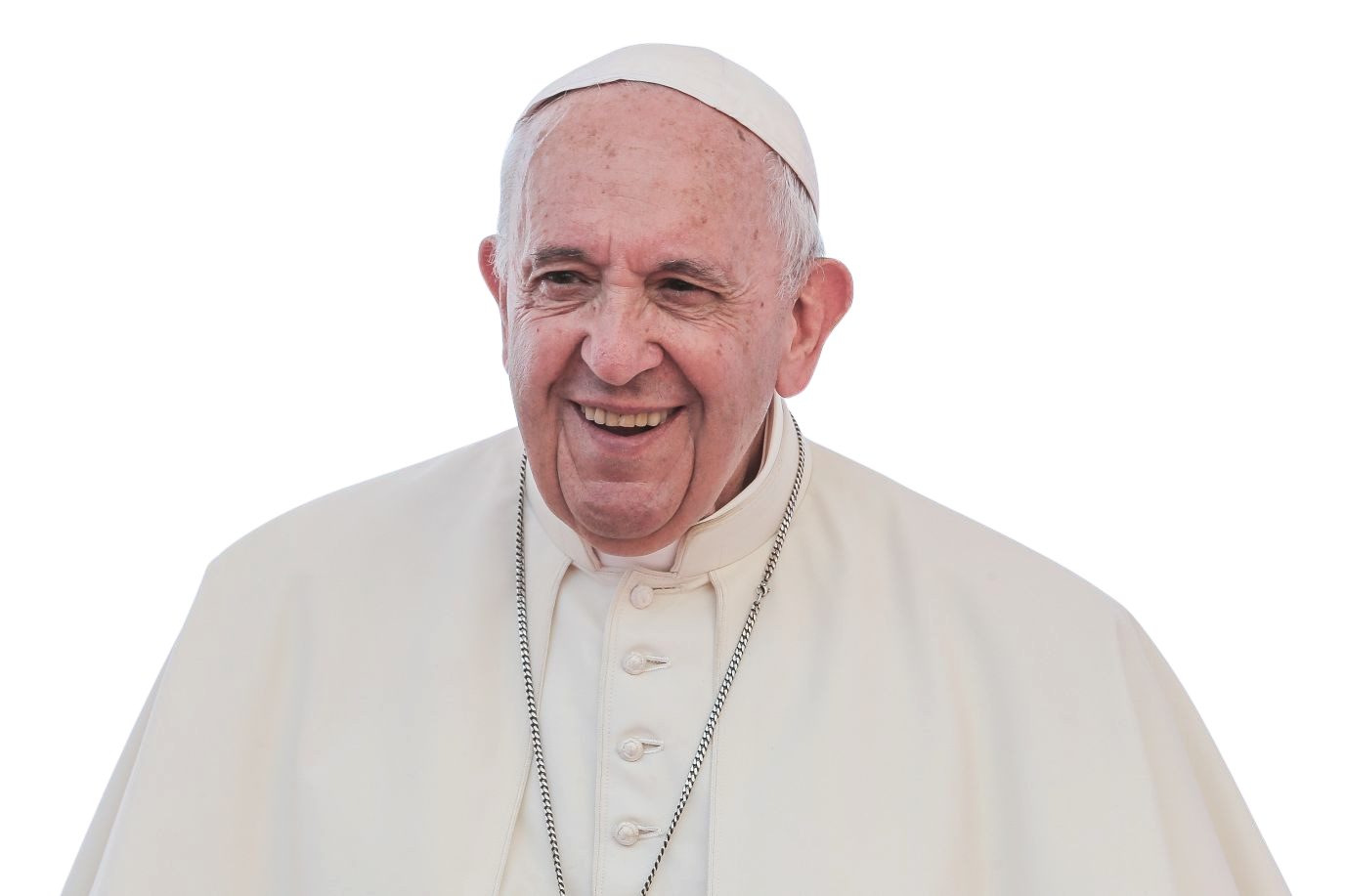 Pope Francis smiling.