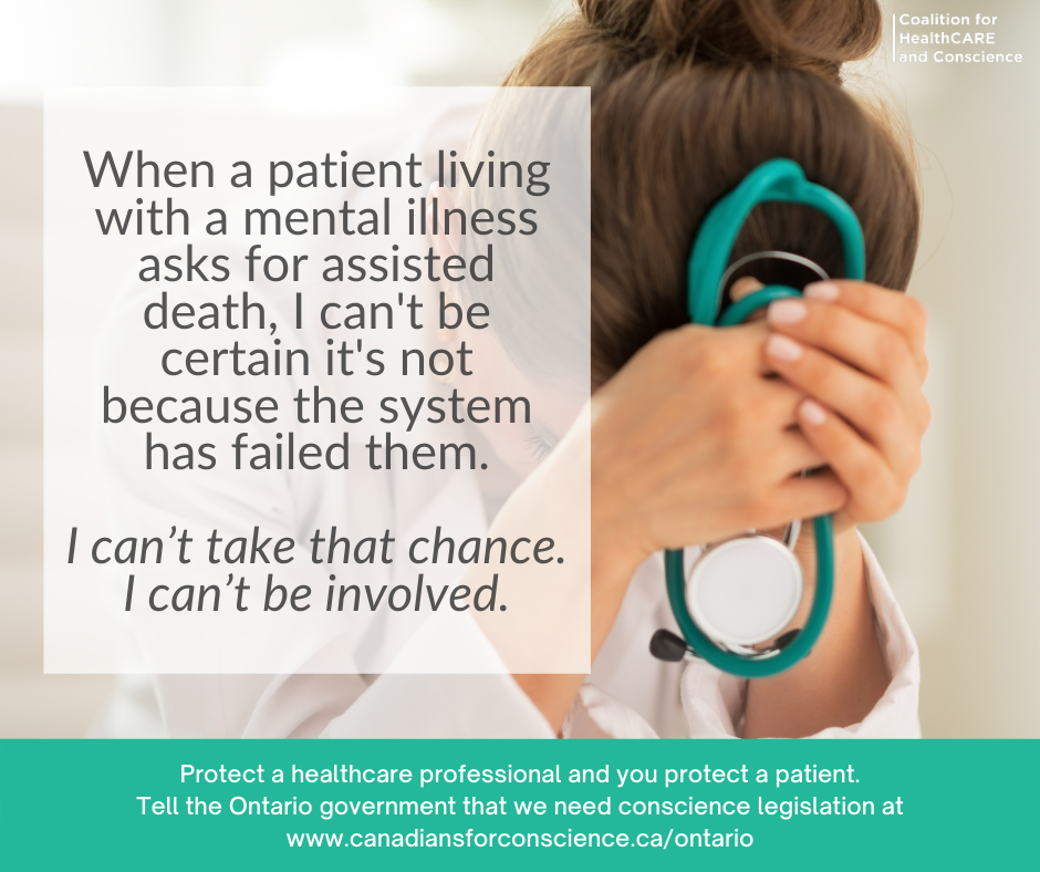 When a patient living with a mental illness asks for assisted death, I can't be certain it's not because the system has failed them. I can't take that chance. I can't be involved.