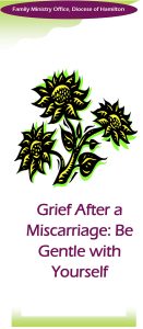 Cover of brochure titled Grief after Miscarriage: Be Gentle with Yourself