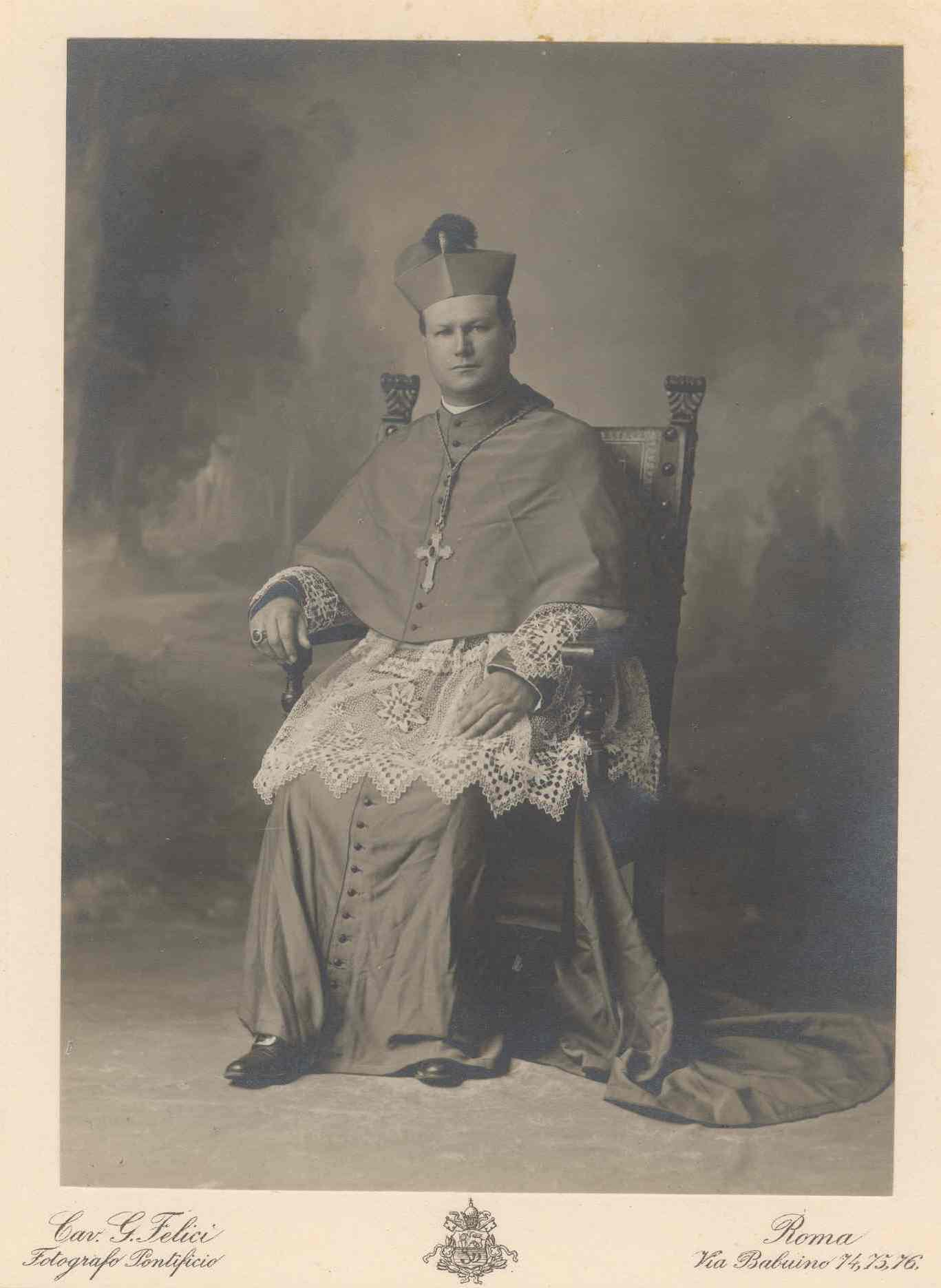 Grayscale Photograph  of Bishop John T. McNally