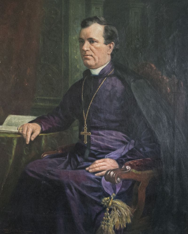 Portrait of Bishop Farrell, sitting down