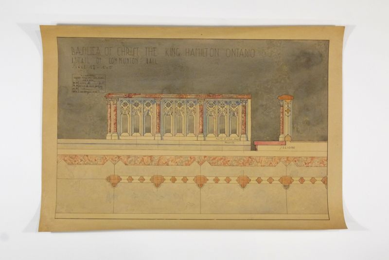 The restored communion rail architectural drawing