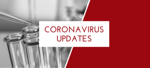 Coronavirus Updates Title with test tube background