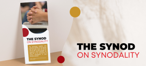 Text: The Synod on Synodality. with brochure beside it.