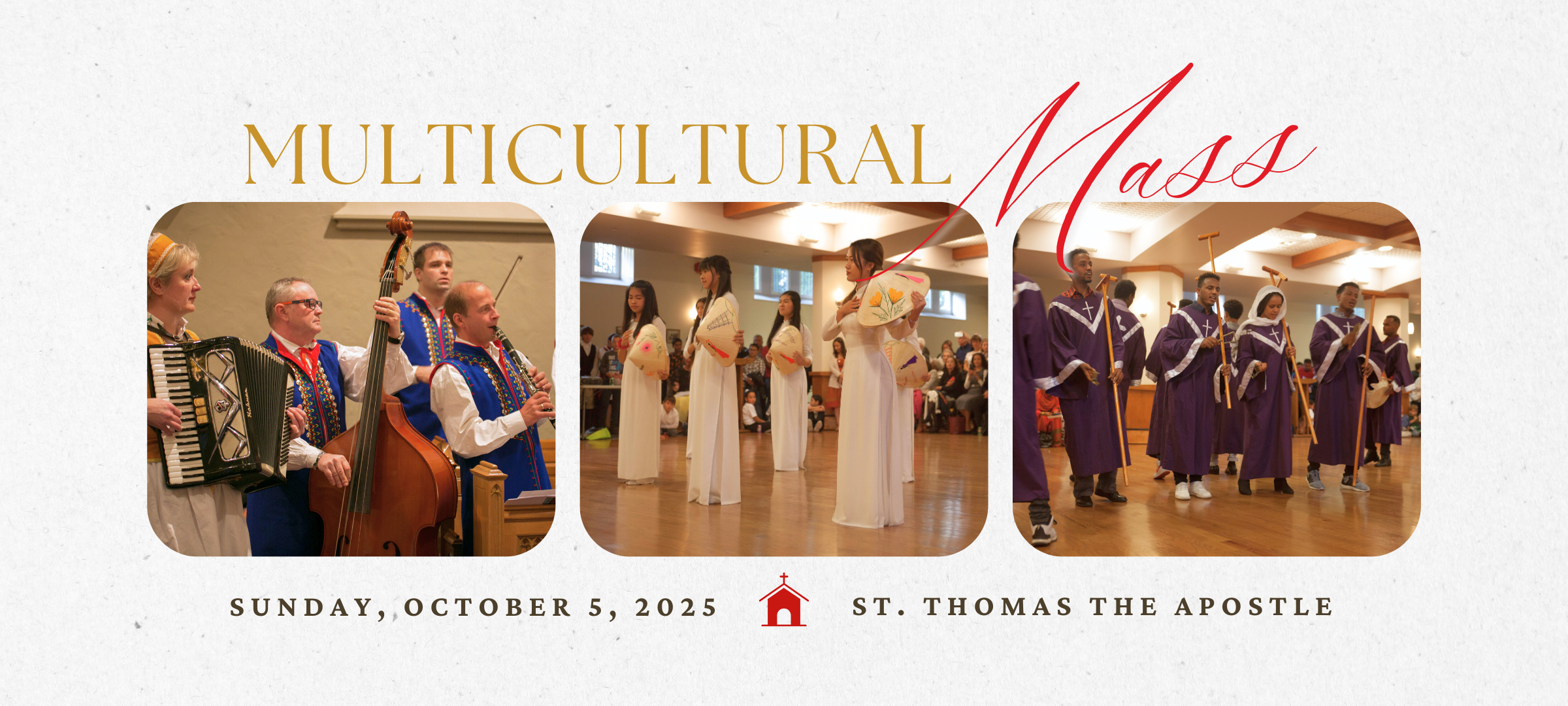 THE DIOCESAN JUBILEE YEAR MULTICULTURAL MASS will be celebrated at 3 p.m. on October 5, 2025, at St. Thomas the Apostle Church in Waterdown