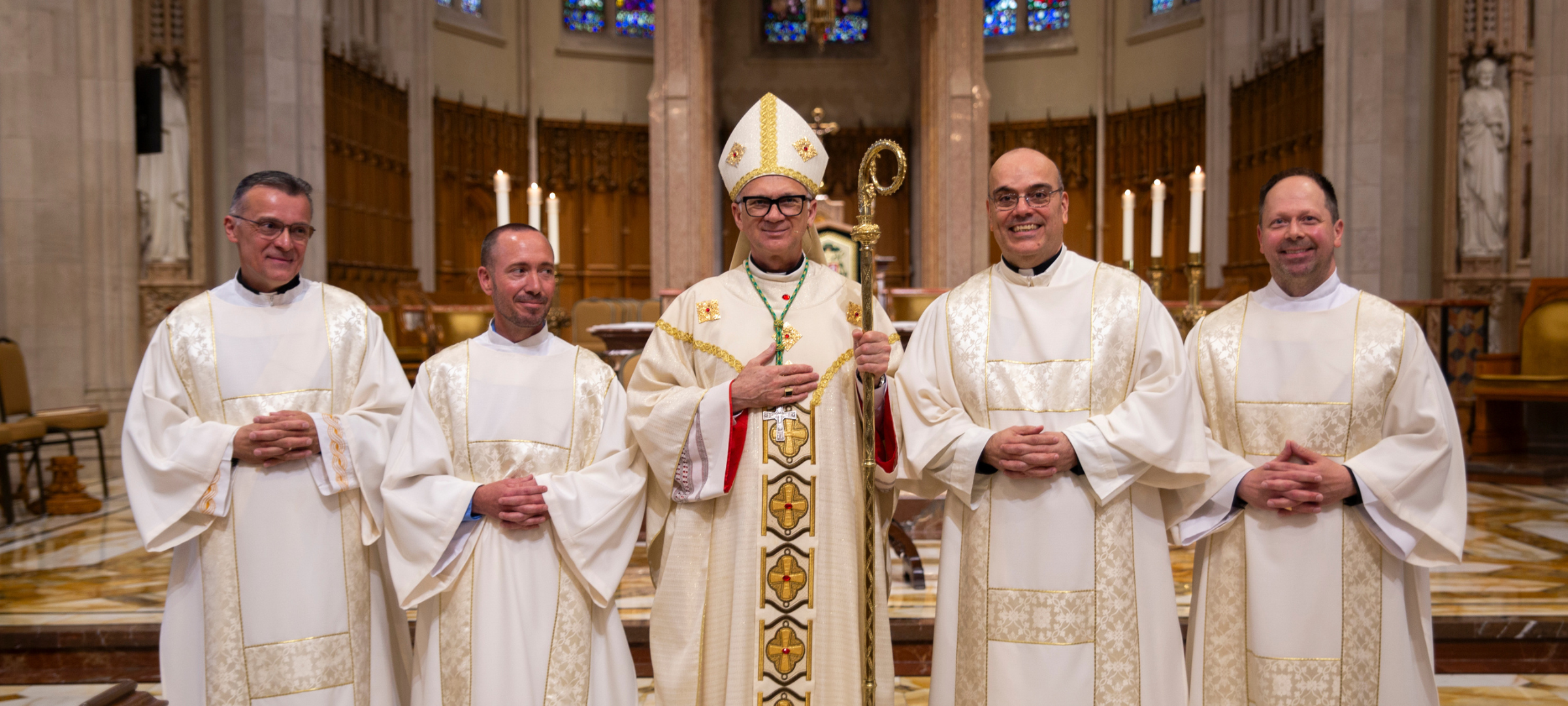 On Saturday, June 6, 2026, Paul Dobrowolski, Gustavo Ponce Maese, Adam Walker, and Ivan Zeljeznjak were ordained to the Permanent Diaconate for the Diocese of Hamilton during a beautiful Mass held at the Cathedral Basilica of Christ the King.